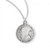 Sterling Silver Small Profile St. Benedict Round Medal - 18" Chain