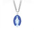 Sterling Silver Genuine Blue Cameo Oval Miraculous Medal - 18" Chain