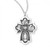 Sterling Silver Four-way combination Medal, Miraculous-Scapular-Saint Christopher-Saint Joseph medals. Solid .925 sterling silver. Dimensions: 0.9" x 0.6" (22mm x 16mm). 18" Genuine rhodium plated curb chain. Deluxe velvet gift box. Made in USA.