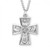 Solid .925 sterling silver Four-way combination Medal, Miraculous-Scapular-Saint Christopher-Saint Joseph medal.  Dimensions: 1.2" x 0.9" (30mm x 23mm). 24" Genuine rhodium plated endless curb chain.  Deluxe velvet gift box. Made in USA.