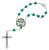 Emerald Crystal Claddagh Auto Rosary  