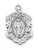 14/16" ornate Sterling silver Miraculous Medal with 18 inch rhodium plated chain in a deluxe gift box. Made in the USA.