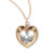 Holy Spirit two-tone open heart pendant. 3/4" 16K Gold over Sterling Silver heart with Holy Spirit Center Medal comes on an 18" gold plated curb chain. Medal comes in a deluxe gift box. Dimensions: 0.8" x 0.5" (19mm x 12mm). Made in USA