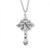 Sterling Silver Floral Filigree Crucifix Pendant - 24" Chain