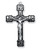 Sterling Silver Black Enamel Alpha and Omega Crucifix Pendant 