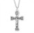 Sterling Silver Extended Leaf-Etched Crucifix Pendant - 24" Chain