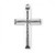 1 1/4" Sterling Silver Cross with Black Enamel.  A 20" Rhodium  Plated Curb Chain is Included with a deluxe velour gift box. Dimensions: 1.3" x 0.8" (33mm x 20mm). Made in the USA 