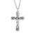 Sterling Silver Floral-Design Crucifix Pendant - 24" Chain