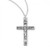 Sterling Silver Floral Engraved Crucifix Pendant - 18" Chain