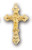 Gold Over Sterling Silver Crucifix Pendant- 1 3/4" Men's Filigree Scroll Relief Design Crucifix in gold over sterling silver.  Crucifix comes on a 24 inch genuine rhodium plated endless curb chain. Crucifix comes in a deluxe velour gift box. Made in the USA