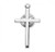 1" Sterling silver cross pendant on an 18" genuine rhodium plated chain. Cross comes  in a deluxe velour gift box. Dimensions: 1.0" x 0.6" (25mm x 14mm). Made in USA.