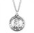 Sterling Silver Round St. Christopher Medal - Land, Sea, Air - 24" Chain