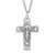 Engraved Wide Crucifix Pendant. Crucifix is a solid .925 Sterling silver.  Engraved Wide crucifix on a 24" rhodium plated endless curb chain. Dimensions: 1.3" x 0.8" (33mm x 20mm). Weight of medal: 4.0 Grams. Engraved wide crucifix comes in a deluxe velour gift box.