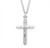 Sterling Silver or Gold-over Sterling Silver Inlayed Crucifix Pendant - 24" Chain
