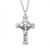 Sterling Silver Cherub-Design Crucifix Pendant - 24" Chain