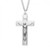 Sterling Silver Beveled-Edge Crucifix Pendant - 24" Chain