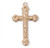 Solid .925 Sterling Silver or 16kt Gold over Solid Sterling Silver Vine and leaf pattern crucifix pendant. Vine and leaf pattern crucifix pendant comes on an 20" rhodium or 20" gold plated curb chain.  Dimensions: 1.5" x 0.8" (37mm x 20mm). Weight of medal: 2.3 Grams.  Crucifix comes in a deluxe velour gift box. Made in USA.
