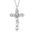 Sterling Silver Sun-Burst Tapered Crucifix Pendant - 24" Chain