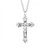 Sterling Silver Scroll-Leaf Design Crucifix Pendant - 24" Chain