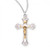 Women's Decorative Sterling Silver Crucifix with Gold Corpus