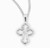 Sterling Silver Single Set Crystal Zircon Cross Pendant - 18" Chain