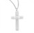 Sterling Silver or Gold-over Sterling Silver Fancy Floral-Edge Cross Pendant - 18" Chain