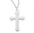 Sterling Silver High-Polished Fancy Plain Cross - 18" Chain