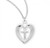 Open Heart with Cross Center Pendant - 18" Chain