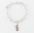 Sterling Silver Link Bracelet with Pink Enameled Guardian Angel 