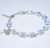 Sterling Silver Square Faceted Crystal Bead Rosary Bracelet 