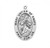 7/8" Sterling Silver Oval Mary Untier of Knots medal with an 18" Genuine rhodium plated curb chain. Comes in a deluxe velour gift box. Solid .925 sterling silver. Weight of medal: 1.9 Grams. Dimensions: 0.9" x 0.6" (24mm x 14mm).  Engraving available. Made in the USA. 