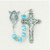 Light Blue Imitation Pearl Capped Rosary