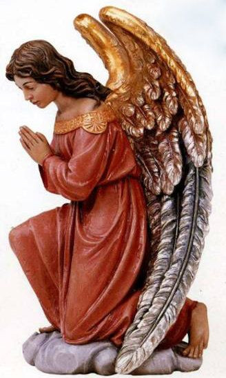 Adoring Kneeling Angel Statue #1261-A: Spiritual Decor