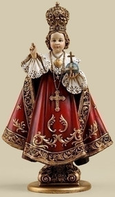 6" Infant of Prague Statue. Resin/Stone Mix. 6"H X 2.5"W X 2"D