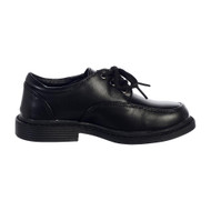  boys matte black lace up dress shoes 

