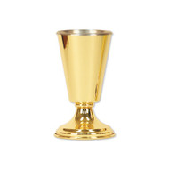 Altar vase made of brass with aluminum liner that stands 9 inches in height and 5 inches base. Quality made in the USA.