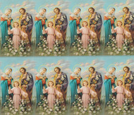 The Holy Family personalized Prayer Cards are from the Bonella Line. Bonella Artwork is known throughout the world for its beautiful renditions of the Christ, Blessed Mother and the Saints. 8 1/2" x 11" sheets with tab that separates into 8- 2 1/2" x 4 1/4" cards that can be personalized and laminated at an additional cost.  ( Price per sheet of 8)