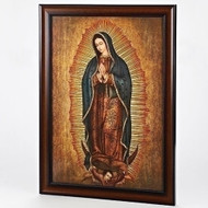 Joseph Studio's  Our Lady of Guadalupe Framed Art. Medium dense fiberboard. Measurements: 27.25"H x 20.25"W