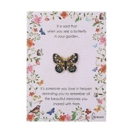 1" Butterfly Pin. "It is said that when you see a butterfly in your garden...it's someone you love in heaven reminding you to remember all the beautiful memories you shared with them.
Bereavement Memorial Butterfly Pin. Pins measure 1" and come in assorted colors. 