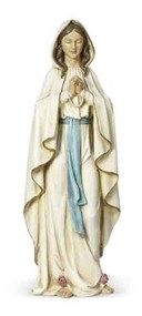 Our Lady of Lourdes 24"Statue. Resin/Stone Mix. Dimensions: 24"H x 8.5"W x 6"D