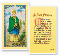 St Patrick Holy Card with an Irish Blessing.  Clear, laminated Italian holy cards with Gold Accents. Features World Famous Fratelli-Bonella Artwork. 2.5'' x 4.5'' 