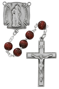 St Florian Firefighters Rosary. 8MM red beads make up this St. Florian Firefighters Rosary. Centerpiece is a pewter St Florian Medal and crucifix. Comes in  a deluxe gift box.
