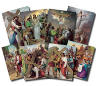 The Stations of the Cross 4''x 6'' Posters.  Vincentini's immortal works of art vividly depict Christ's Passion. Lithography in 7 colors in 14 pictures to a set