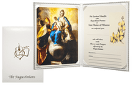 SYMPATHY CARD (DELUXE PADDED)
Suggested donation: $25.00
Size: 8.75 x 6.5
This sympathy card features Our Mother of Consolation which has been the principal devotion to Mary within the Augustinian Order since the 17th Century. Its origin among the Augustinians is directly tied to the life of Saints Monica and Augustine.