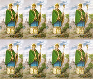 St Patrick Prayer Cards. Bonella artwork is known throughout the world for its beautiful renditions of the Christ, Blessed Mother and the Saints. 8 1/2" x 11" sheets with tab that separates into 8- 2 1/2" x 4 1/4".   Cards that can be personalized.  Cards can also be laminated at an additional cost.  ( Price per sheet of 8)