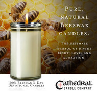 100% Beeswax 3-Day Devotional Candles ~ Case of 12
This 100% Beeswax 3-Day Devotional Candle is now available.  Made from only premium 100% Beeswax, this is a fitting candle for your at-home worship and devotion.