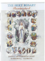 4" x 6" Booklet "The Mysteries of the Rosary." Booklet has 32 pages. Booklet has the beautiful Bonella artwork and Gold stamped cover.