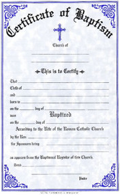 Confirmation Certificates Measure: 6" x 9 1/4" and come in pads of 50. All Certificates are Printed on Acid-Free Paper for Long Life. Bilingual certificates are available. 