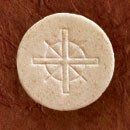 1 1/2-inch, Whole Wheat Communion Wafers with a New Cross Design.
• Wafers are 1 1/2 inches in diameter for easy consumption for all ages.
• Wafers are whole wheat.
• Wafers are sold in increments of 250 wafers,  500 wafers,  or by the case of 20,000 a carton.
• Wafers are produced by Cavanagh Breads, a clean, modern, automated facility in the US.
• For your health and safety, wafers are sealed minutes after baking and aren't touched by human hands.