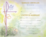 PRE PRINTED-Watercolor Marriage Certificates.  50 - 8" x 10" Watercolor marriage certificates per box.  

